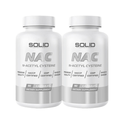 2 x SOLID Nutrition NAC, 90 caps