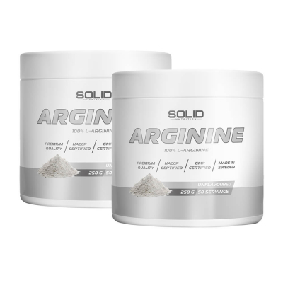 2 x SOLID Nutrition Arginine, 250 g