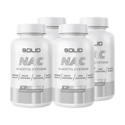 4 x SOLID Nutrition NAC, 90 caps