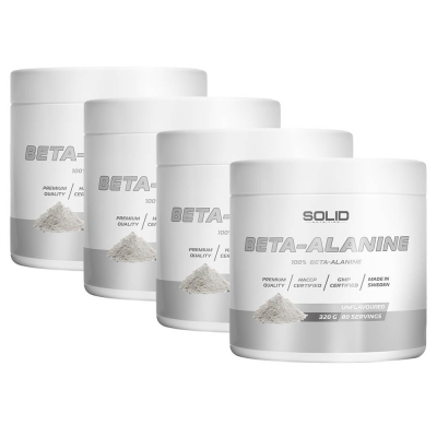 4 x SOLID Nutrition Beta-Alanine, 320 g