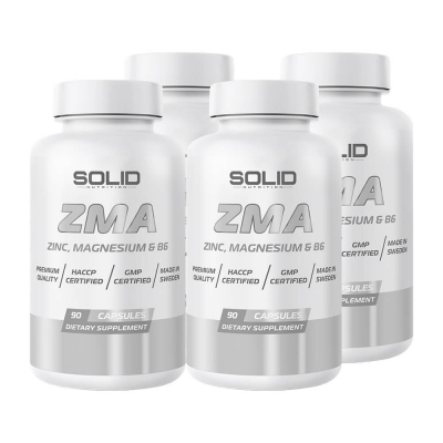 4 x SOLID Nutrition ZMA, 90 caps