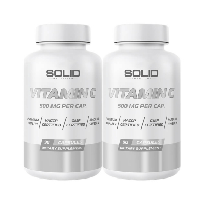 2 x SOLID Nutrition Vitamin C, 90 caps