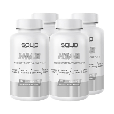 4 x SOLID Nutrition HMB, 120 caps