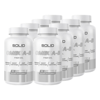 8 x SOLID Nutrition Omega-3, 90 caps