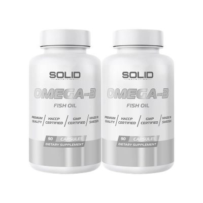 2 x SOLID Nutrition Omega-3, 90 caps