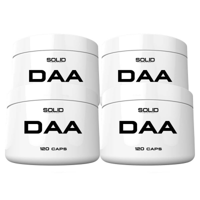 4 x SOLID Nutrition DAA, 120 mega caps