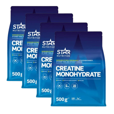 4 x Star Nutrition Creatine Monohydrate, 500 g