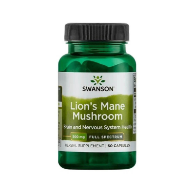 Swanson Full Spectrum Lion's Mane Mushroom, 500 mg, 60 caps