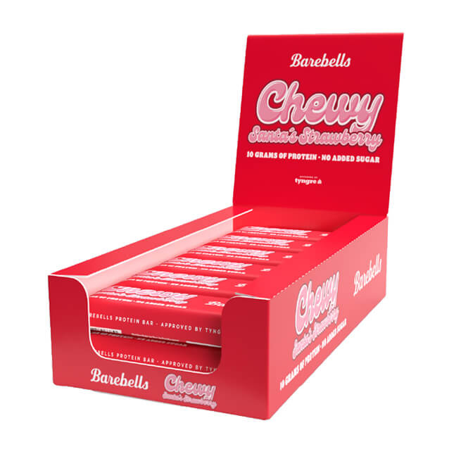 18 x Barebells Chewy, 40 g (Santa´s Strawberry) i gruppen Bars / Proteinbarer hos Tillskottsbolaget (BARESBELLS6778)