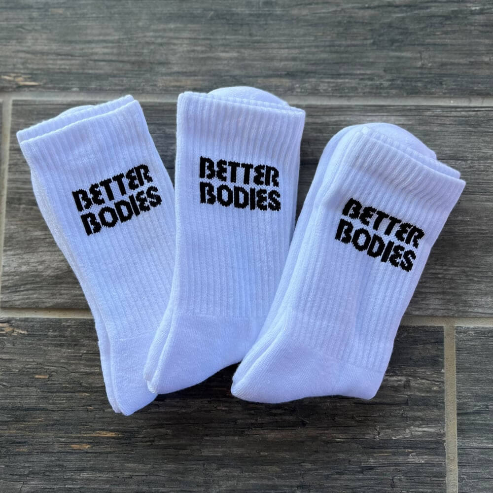 Better Bodies Crew Socks 3-pack, White i gruppen Trningstilbehr / Trningstj hos Tillskottsbolaget (BB566773)