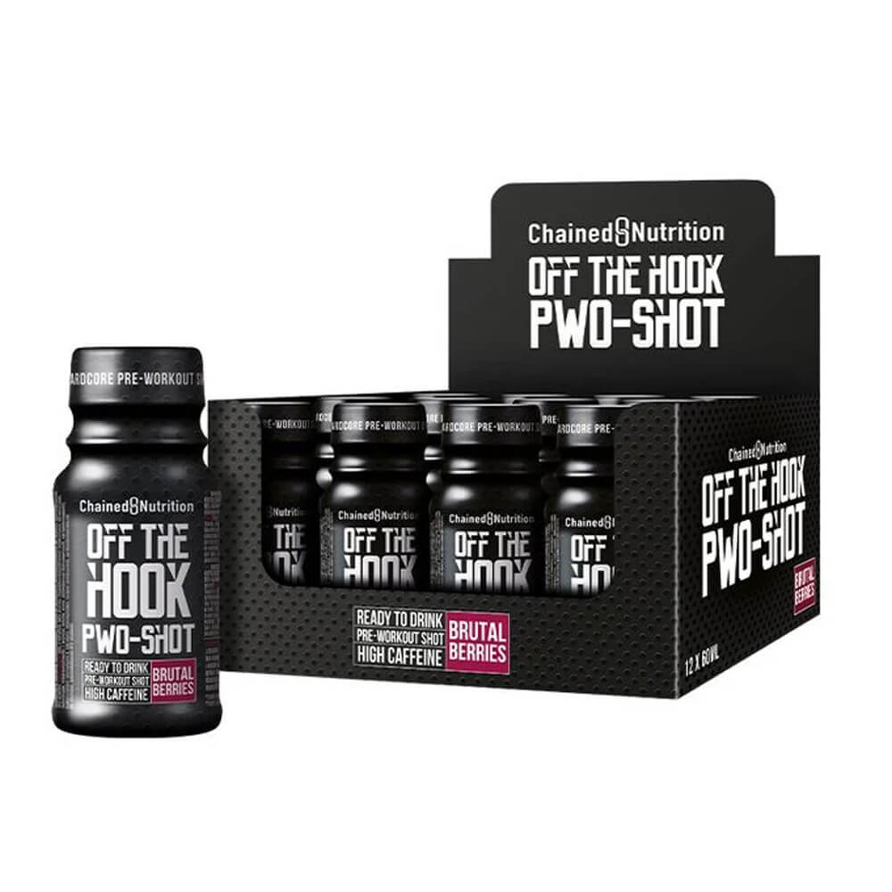 12 x Chained Nutrition Off The Hook PWO-Shot, 60 ml (Brutal Berries) i gruppen Kosttilskud & Fødevarer / Præstationsforbedringer / Pre-Workout / PWO hos Tillskottsbolaget (CHAINED894)