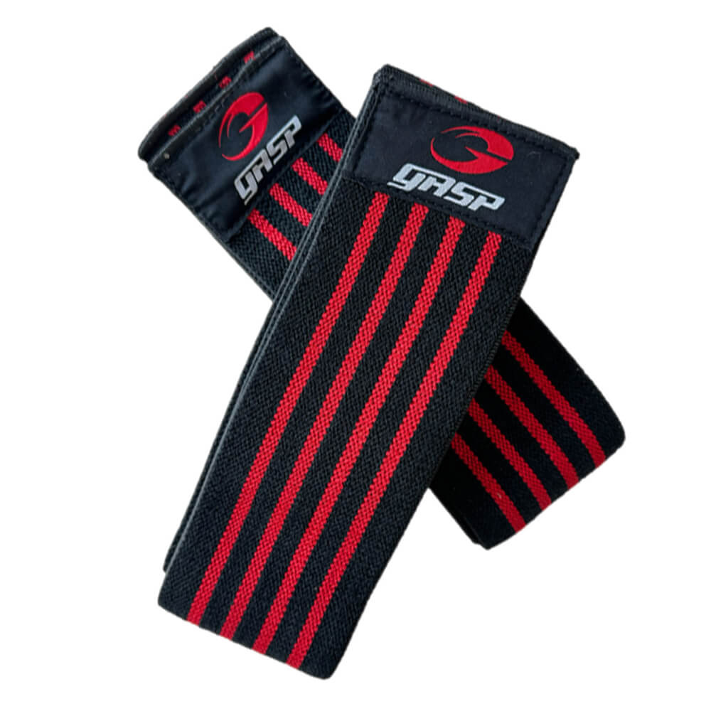 GASP Knee Wraps, Black/Red i gruppen Træningstilbehør / Knæbind & Støtte hos Tillskottsbolaget (GASP5523)