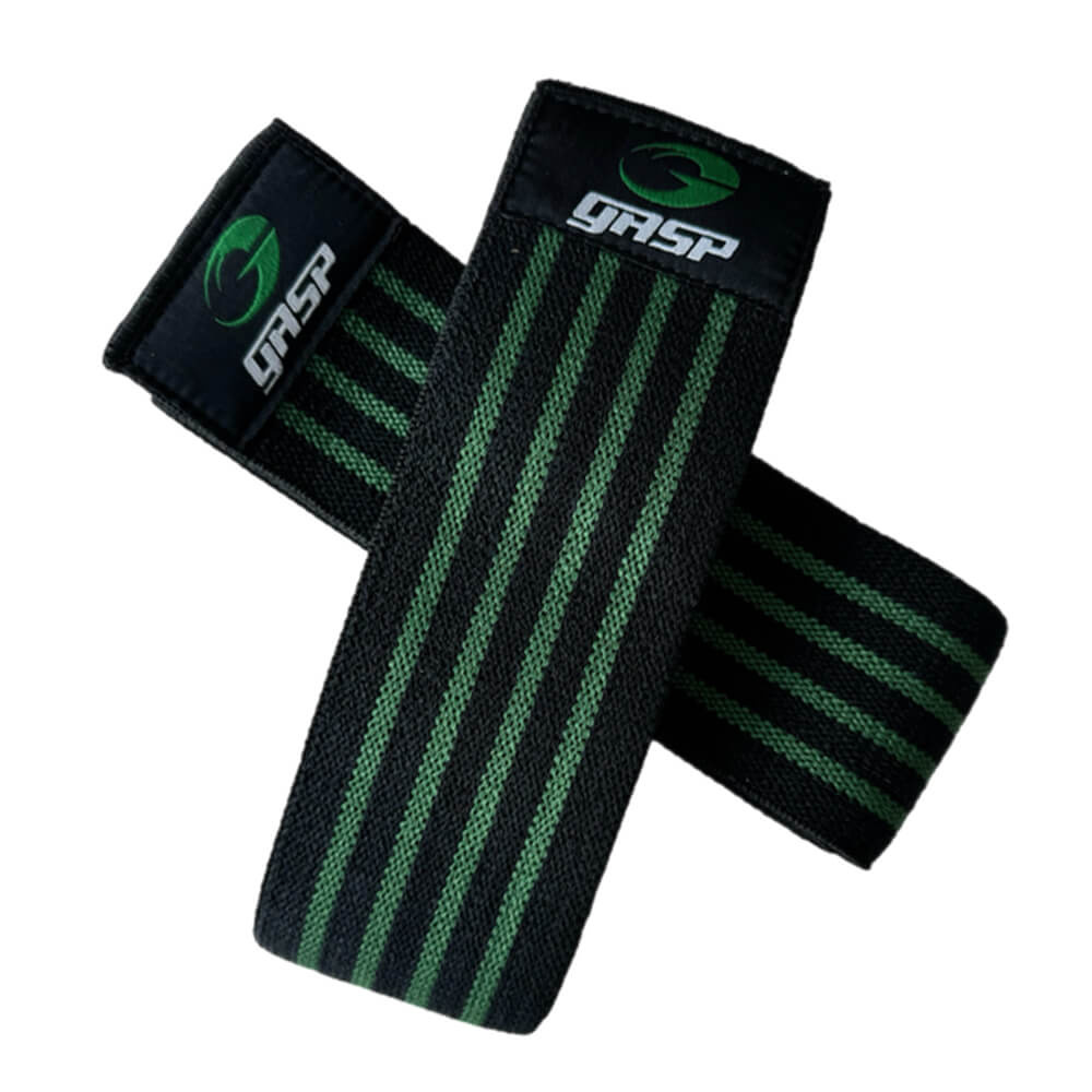 GASP Knee Wraps, Black/Green i gruppen Træningstilbehør / Knæbind & Støtte hos Tillskottsbolaget (GASP5674)