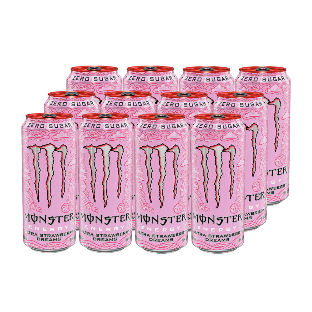 12 x Monster Energy, 500 ml (Ultra Strawberry Dreams) i gruppen Emne / Glutenfrie kosttilskud hos Tillskottsbolaget (MONSTER7684)