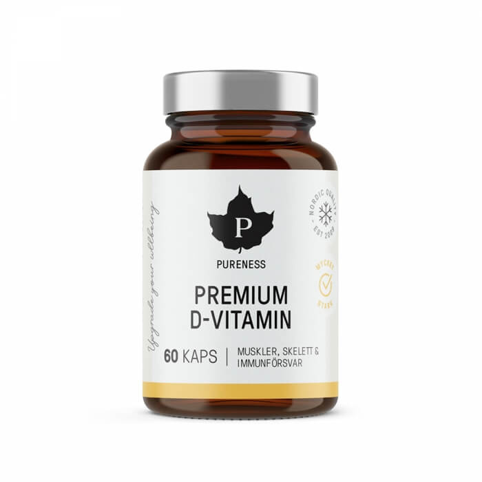Pureness Premium D-vitamin, 60 caps i gruppen Kosttilskud & Fdevarer / Sundhedskost / Immunforsvar hos Tillskottsbolaget (PURENESS854)