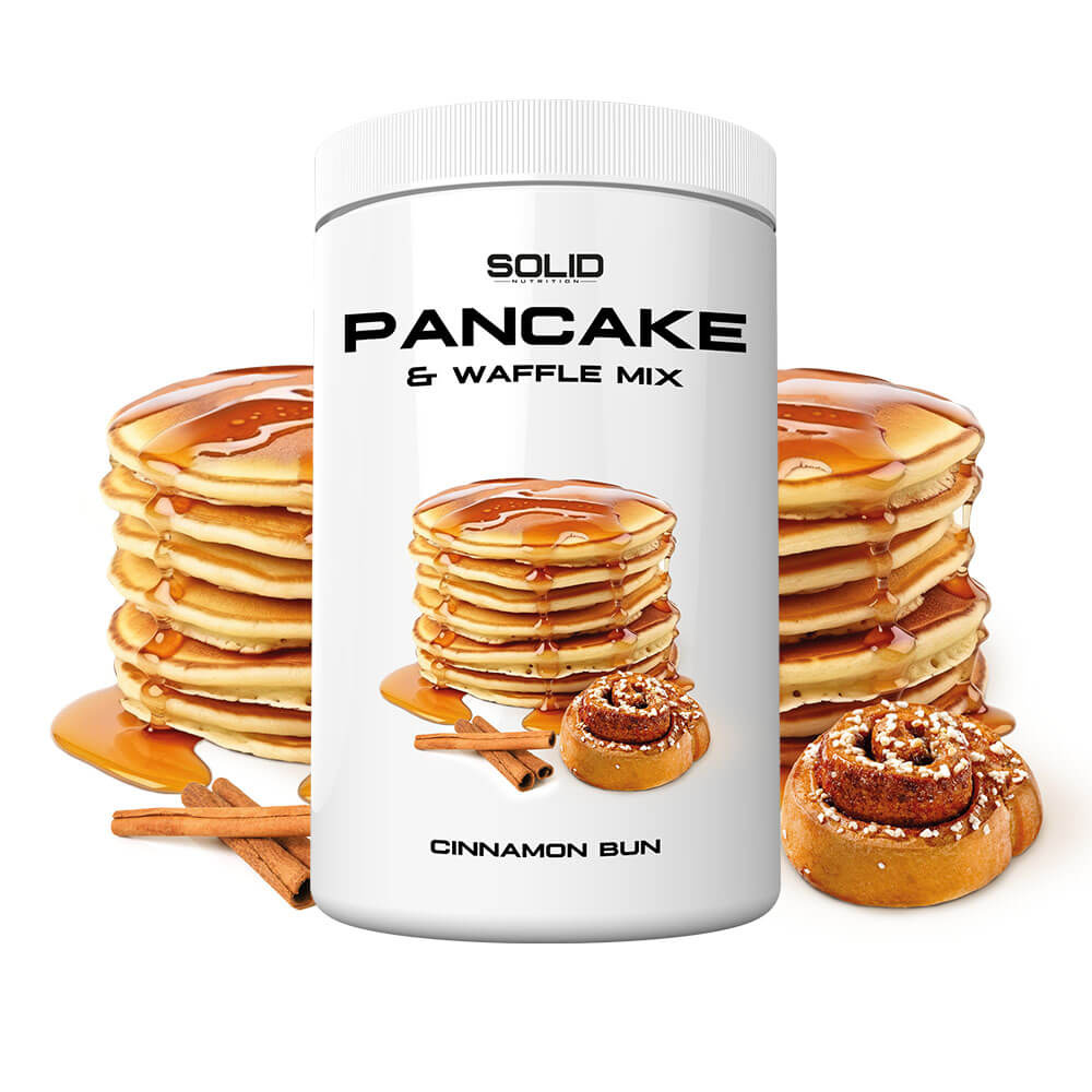 SOLID Nutrition Pancake & Waffle Mix, 750 g (Cinnamon Bun) i gruppen Kosttilskud & Fødevarer / Fødevarer / Proteinpandekager hos Tillskottsbolaget (SOLID65674-3)