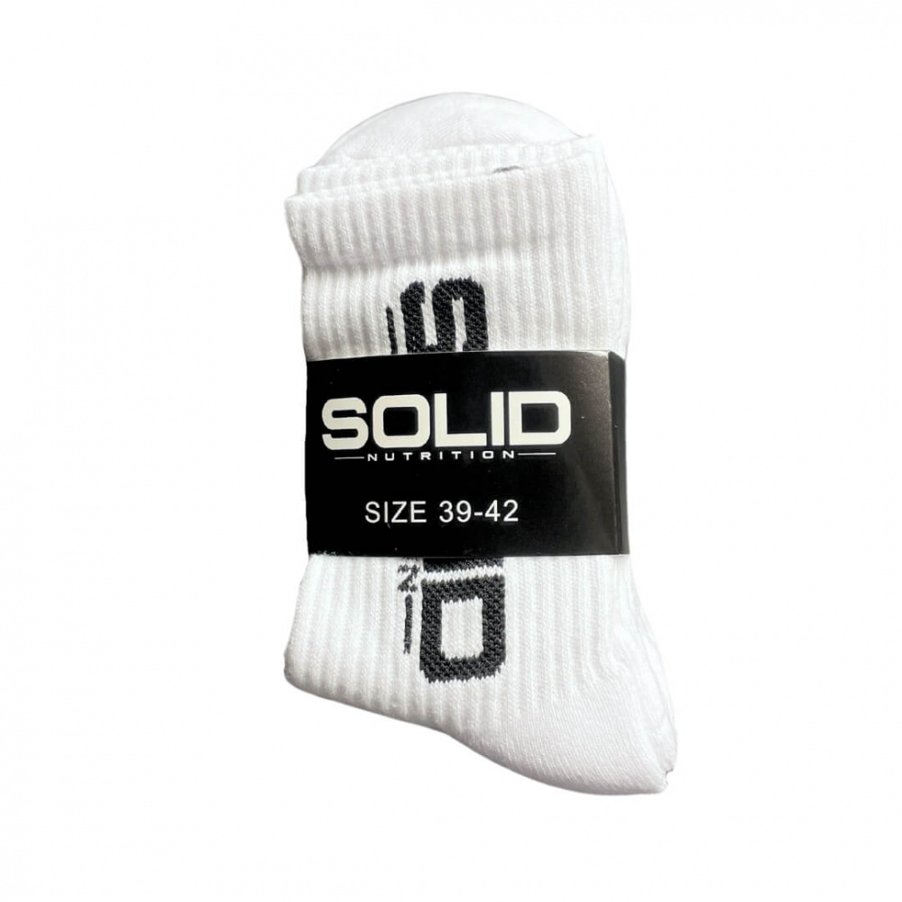 SOLID Nutrition Socks, 3-pack, White i gruppen Trningstilbehr / Trningstj hos Tillskottsbolaget (SOLID6734)