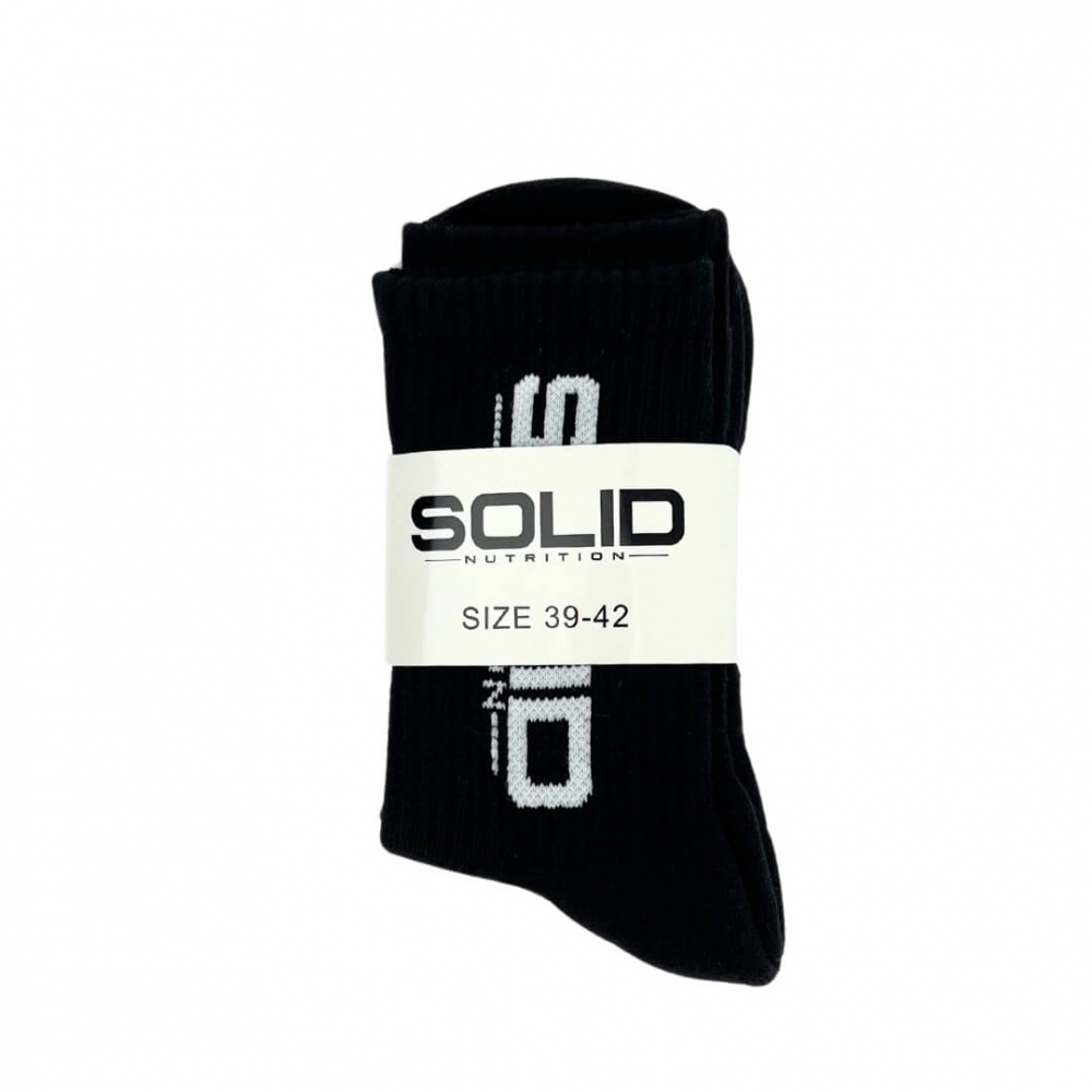 SOLID Nutrition Socks, 3-pack, Black i gruppen Træningstilbehør / Træningstøj hos Tillskottsbolaget (SOLID76673)