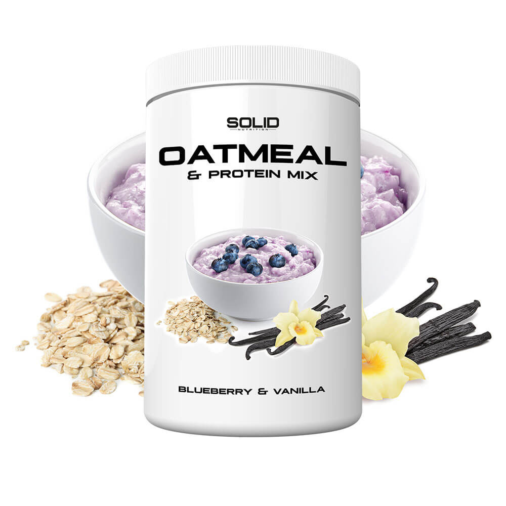 SOLID Nutrition Oatmeal & Protein Mix, 750 g (Blueberry & Vanilla) i gruppen Kosttilskud & Fødevarer / Fødevarer / Protein grød hos Tillskottsbolaget (SOLID80254-1)