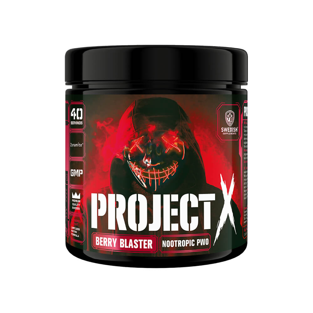 Swedish Supplements Project X, 330 g i gruppen Kosttilskud & Fødevarer / Præstationsforbedringer / Pre-Workout / PWO hos Tillskottsbolaget (SS66834)