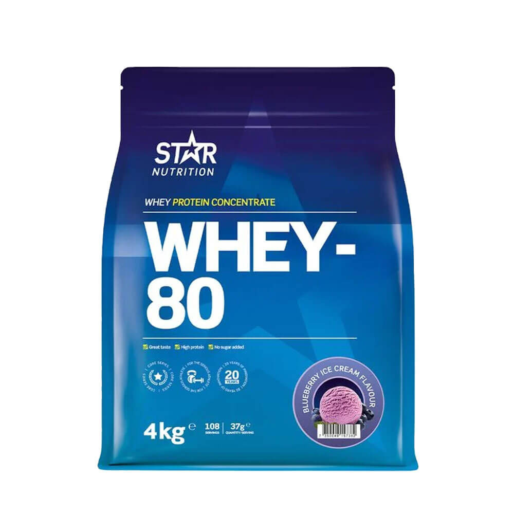 Star Nutrition Whey-80, 4 kg i gruppen Kosttilskud & Fødevarer / Proteinpulver / Valleprotein / Whey protein hos Tillskottsbolaget (STAR8422)