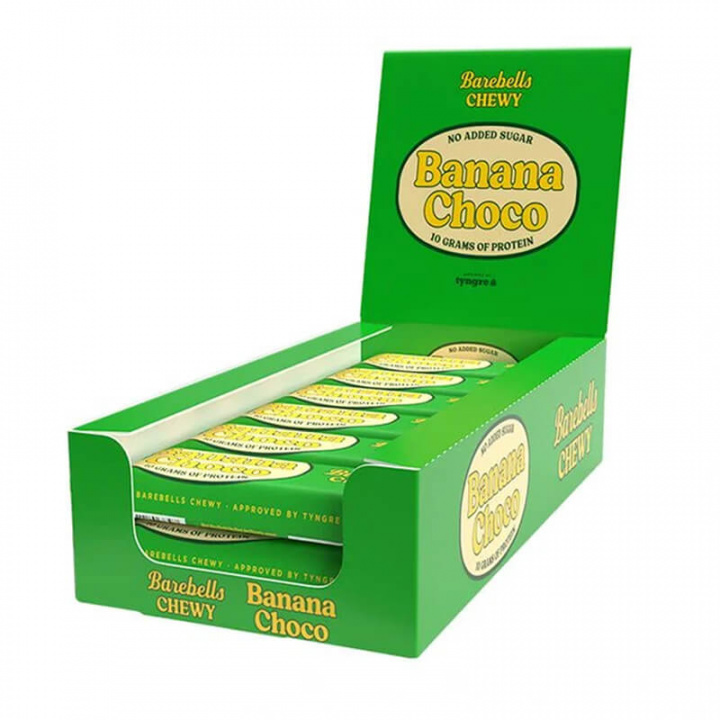 18 x Barebells Chewy, 40 g (Banana Choco) i gruppen Bars / Proteinbarer hos Tillskottsbolaget (BAREBELLS75855)